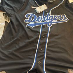 Los Angeles Dodgers Black and Royal Blue "Lights Out" Blank Nike Fashion Jersey Shohei Ohtani size XXL