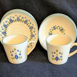 Dishes Kitchenware 8 Saucers 5 Bowls 2 Cups Made In USA 15 Pieces Total