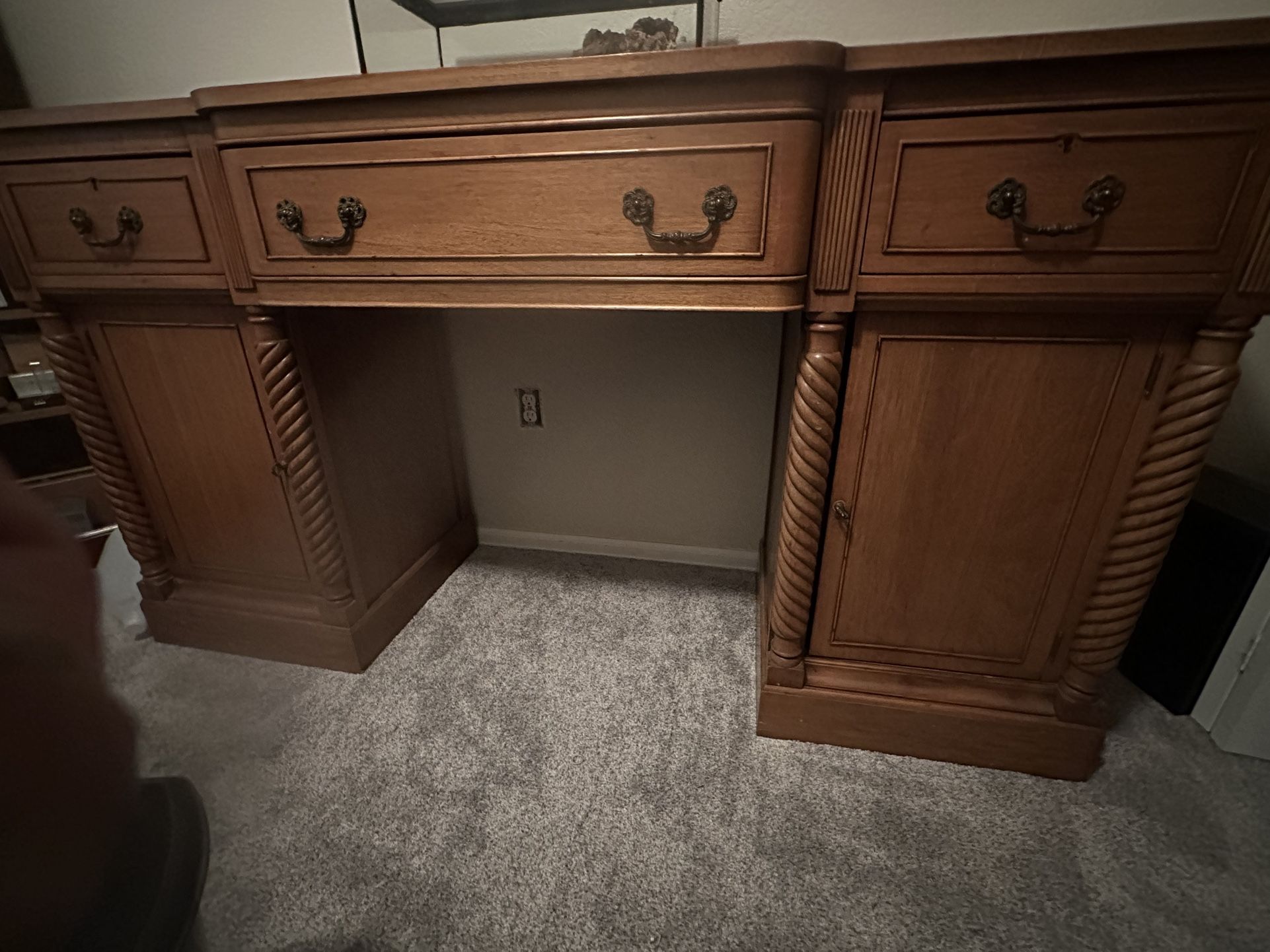 Vintage Executive Wooden Desk