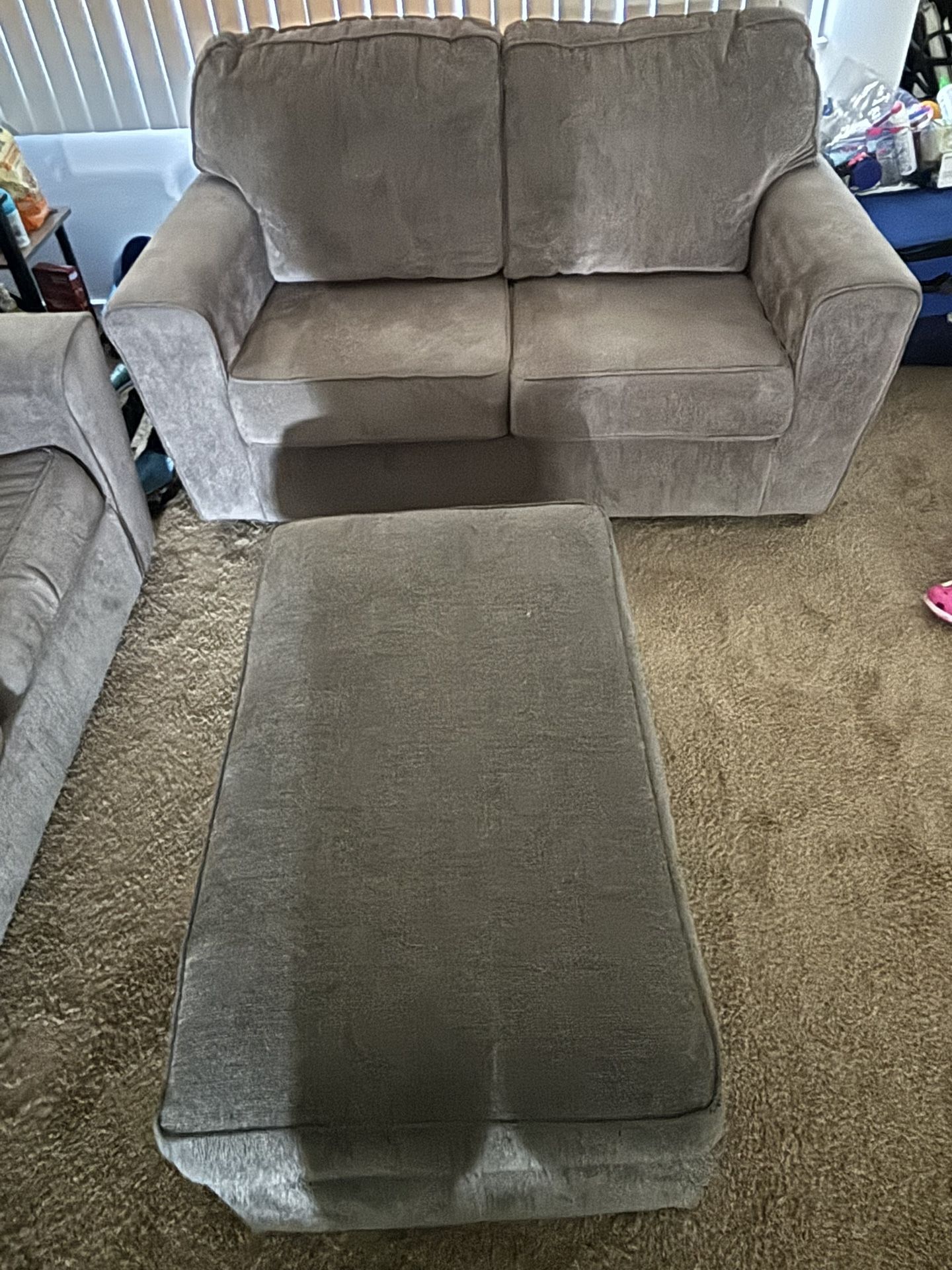 Grey Couch with ottoman