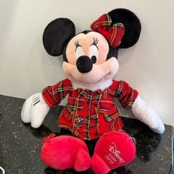 Disney Store Minnie Mouse Christmas 2011 Plush Doll Tartan Check. Size 1… 