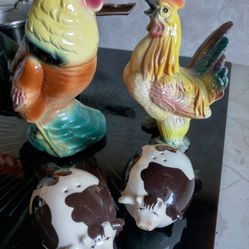 Ceramic Salt And Pepper Cow Shakers