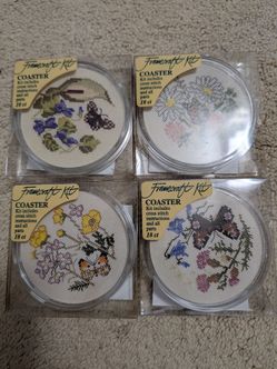 Vintage Framecraft Coaster Cross stitch kit