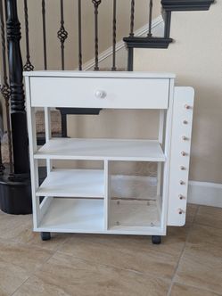 White Utility Storage Circuit Craft Cart