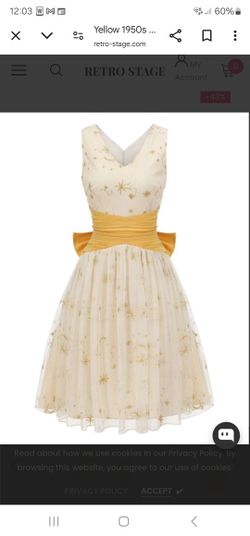 New! Retro 50's Yellow/Gold Swing Dress XXL