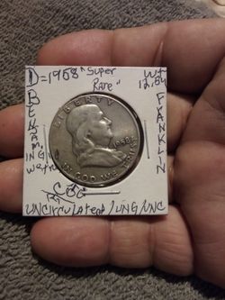 🇺🇸" B. Franklin."90% S.(1958"D")( RPM) Wt:12.54. W./ Errors Uncirculated.