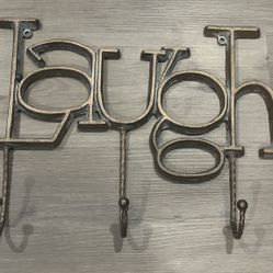 Decorative Metal Wall Hanger “Laugh” with 3 Hanging Hooks