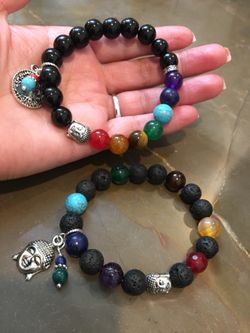 Beautiful handmade seven chakras/Buddha bracelets!!