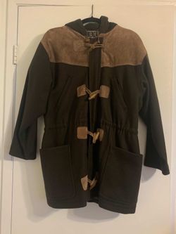 Forenza Womens Jacket Sz 4 100% Wool Coat Cinched Duffle Vintage 90s VTG Brown S