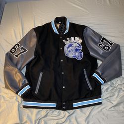 Brand new Detroit Lions Leatherman Jacket baby blue