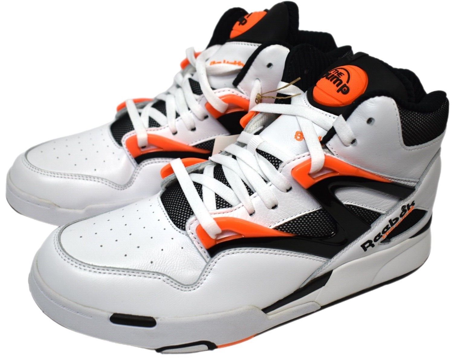 Reebok Pump Omni Zone II Mens Size 11 - White Orange Leather Sneakers - G57540