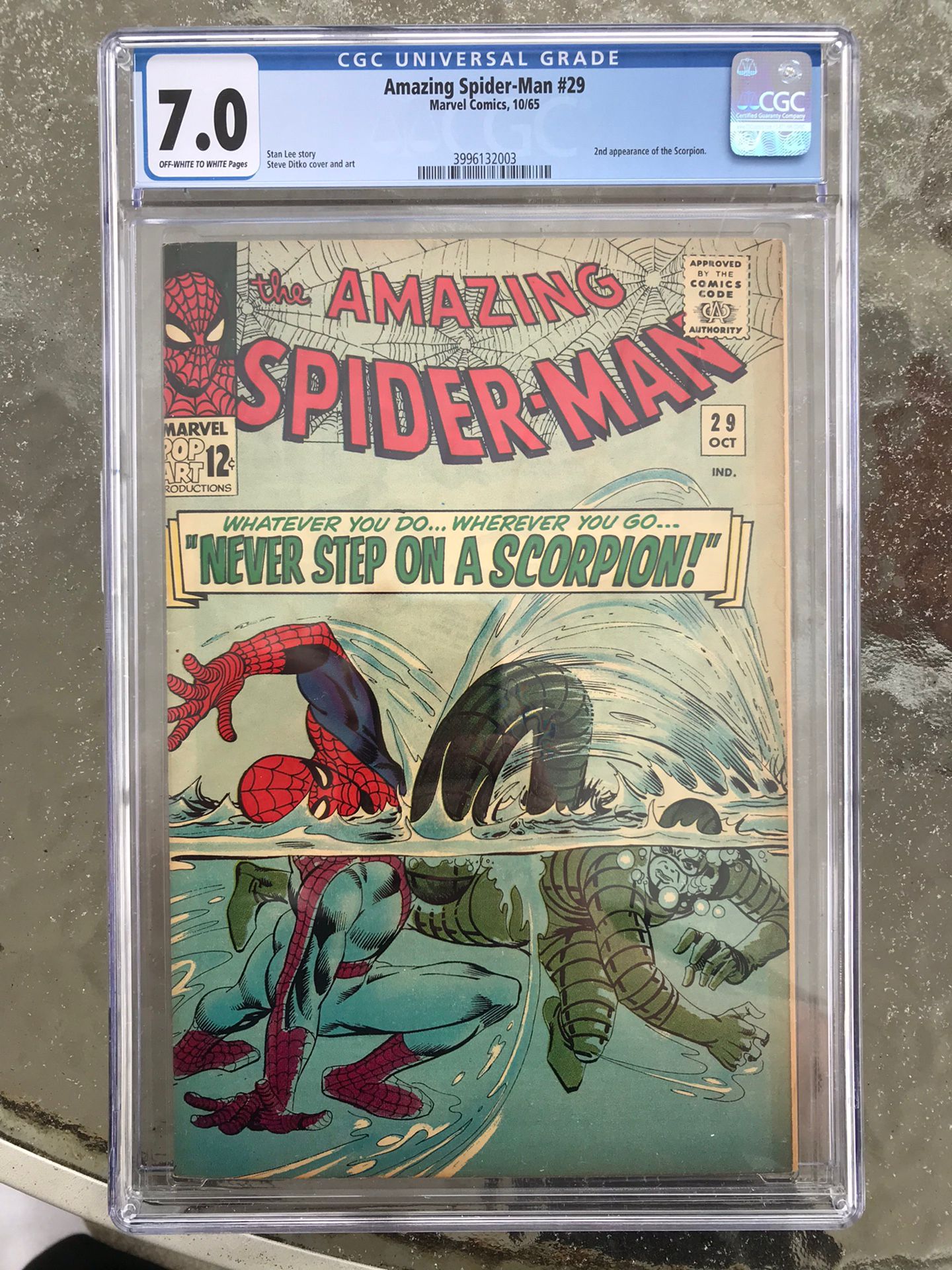 Amazing Spider-Man #29 (1965) CGC 7.0 — O/w to White Pages; 2nd Scorpion app.