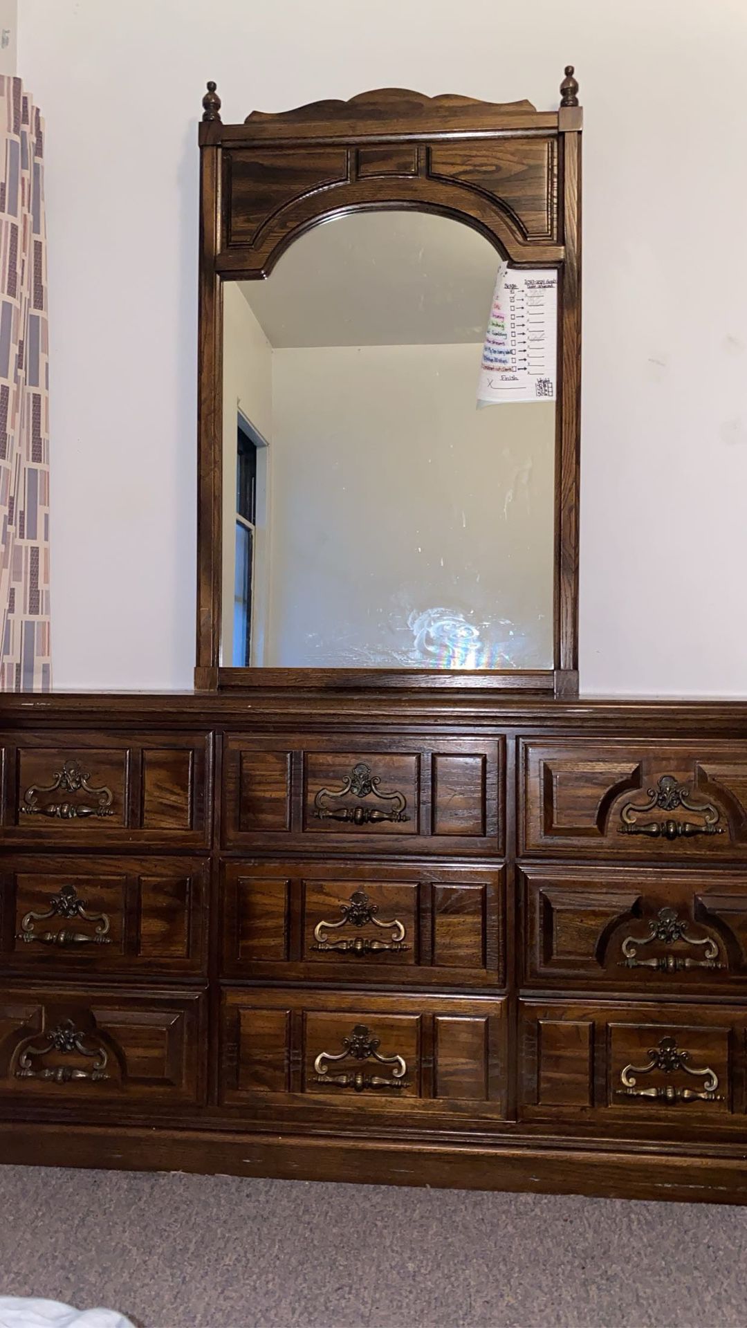 Very Large Dresser With Large Mirror