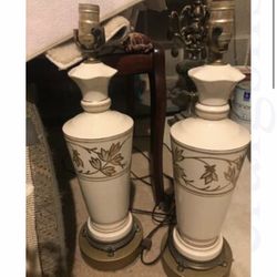 Two ceramic antique lamps