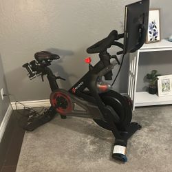 Pelaton Bike, Shoes, Mat And Weights (extra Seat)