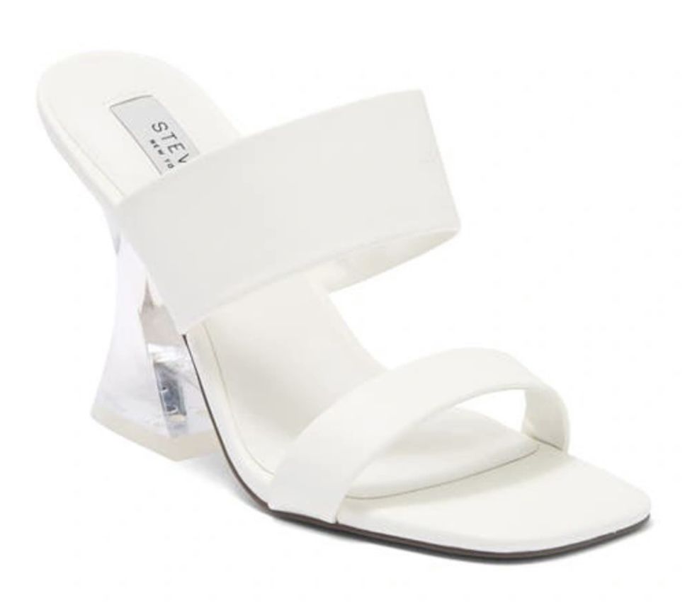 *NIB* Steven New York White Brinne Strappy Sandal w/ Clear Lucite Heel Size 7.5