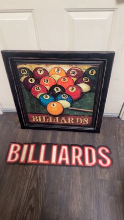 Billiards pool table room decor