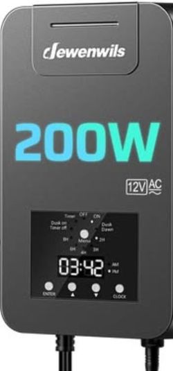 Low Voltage 200W Transformer Landscape 120V to 12V Timer Photocell NEW