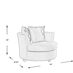 Beige Swivel Accent Chair