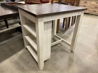 Rustic Farmhouse Style Kitchen Island with Shelving