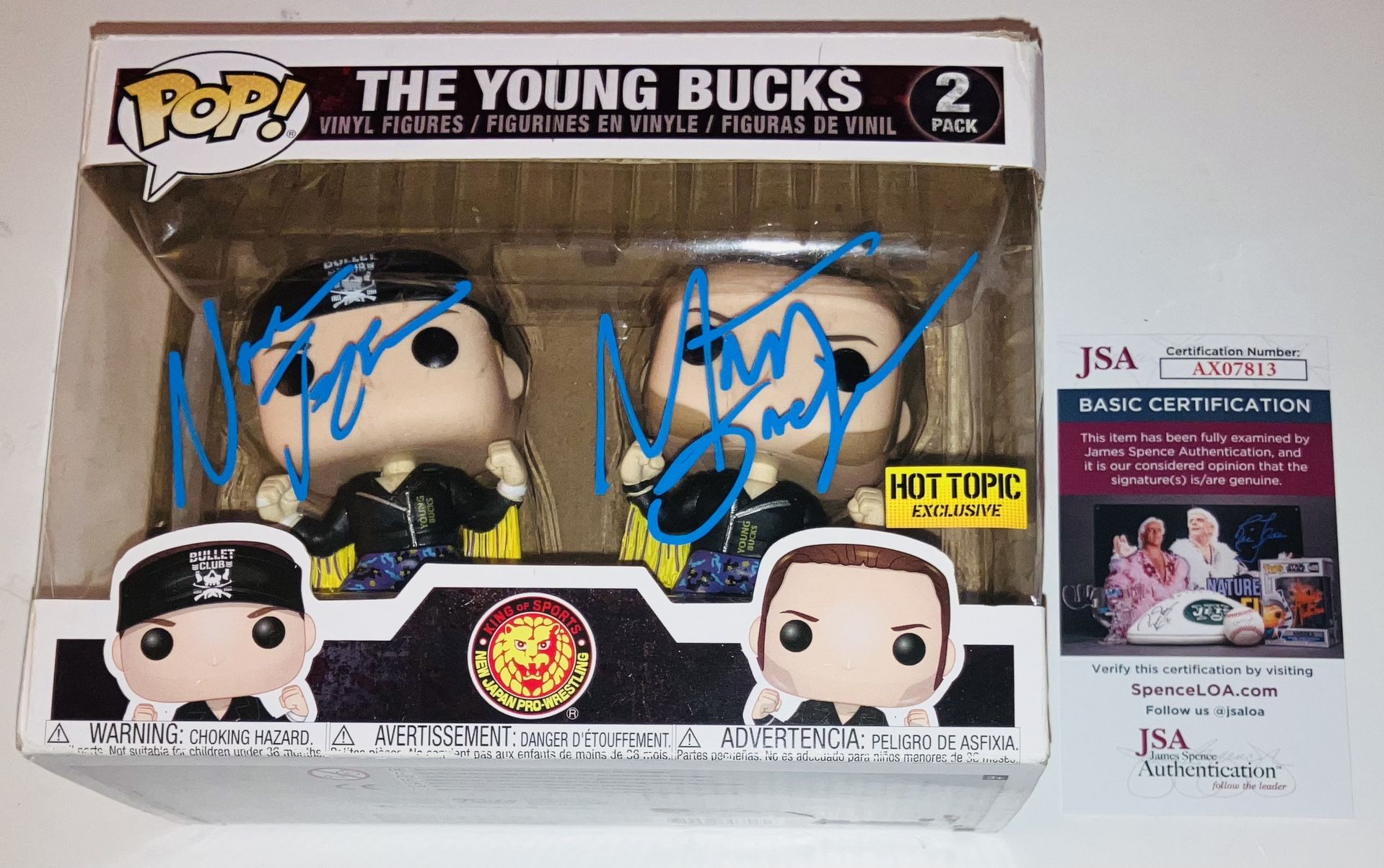 MATT JACKSON & NICK JACKSON SIGNED AUTOGRAPHED THE YOUNG BUCKS FUNKO POP JSA COA