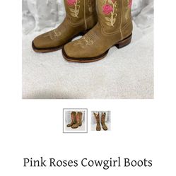 Pink Rose Cowgirl Boots 