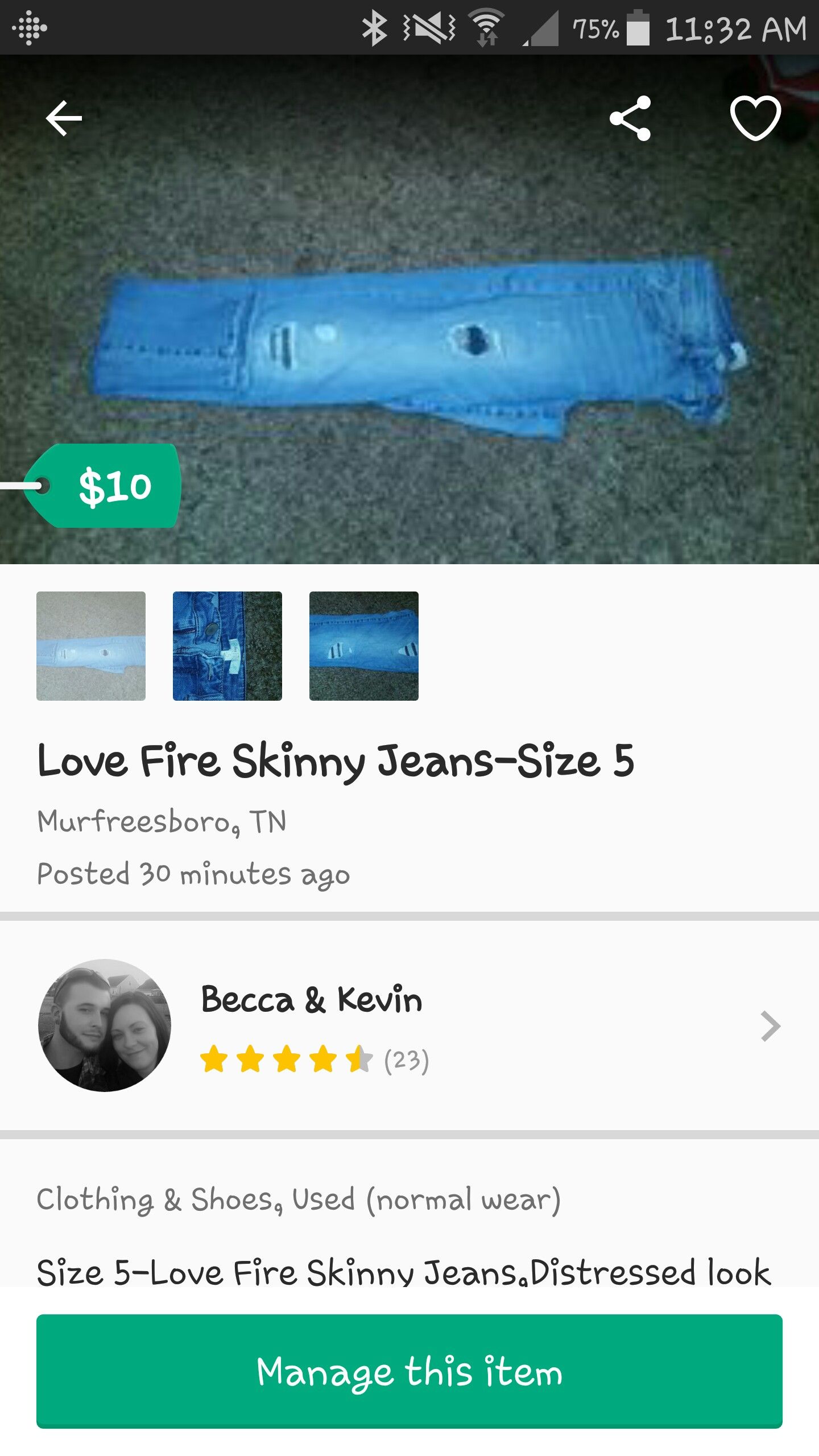 3 Pair of Jeans (5/6 size)