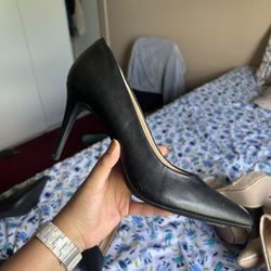 Semi Used Women’s Black Pointy Heels, Zapatillas De Mujer