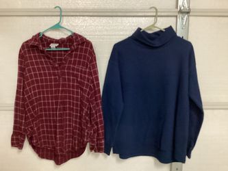 Two long sleeve blouses, women size large