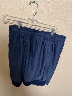 Navy Blue Drawstring Athletic Shorts