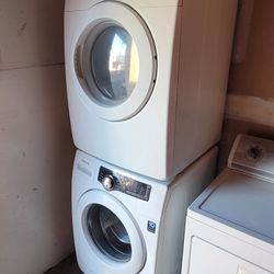 Samsung Front Load Washer And Stackable Gas Dryer Set