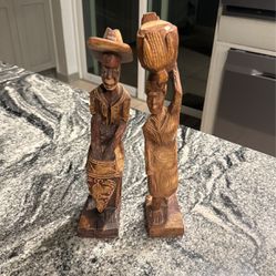 Folk art Wood Carved Couple
