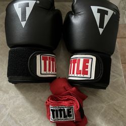 TITLE Classic Boxing Gloves and Wraps