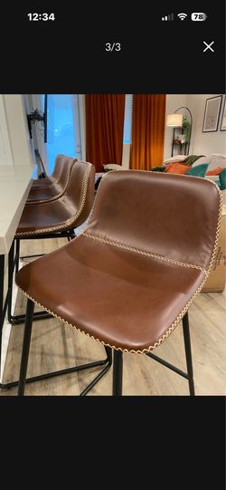 Leather material bar stools