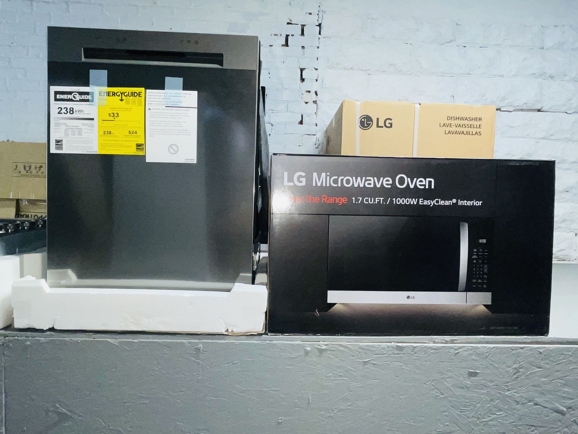 LG dishwasher and microwave oven comes with a one-year warranty