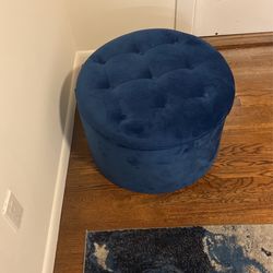 Velvet Storage Ottoman 