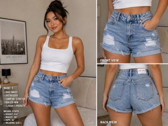 Almost Famous Distressed Denim Shorts