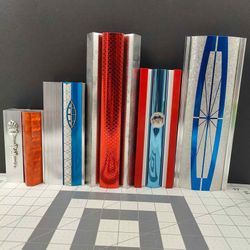 Vintage Patriotic Metallic Award Trophy Risers