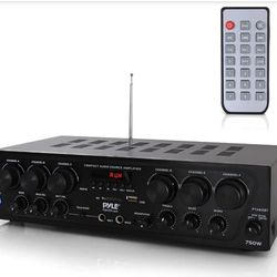 does not work for spare partsPyle 6 Channel Karaoke Amplifier with Bluetooth - 750W Power, Dual Microphone Input w/ Echo and Volume, USB-A Mp3 Player,