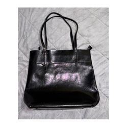 Black leather bag