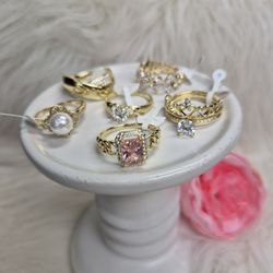 Beautiful Rings 25$ Each 14K Gold Laminated Hypoallergenic Waterproof Non Tarnish Excellent Quality Jewelry 