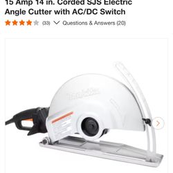 15 Amp 14 in. Corded SJS Electric Angle Cutter with AC/DC Switch