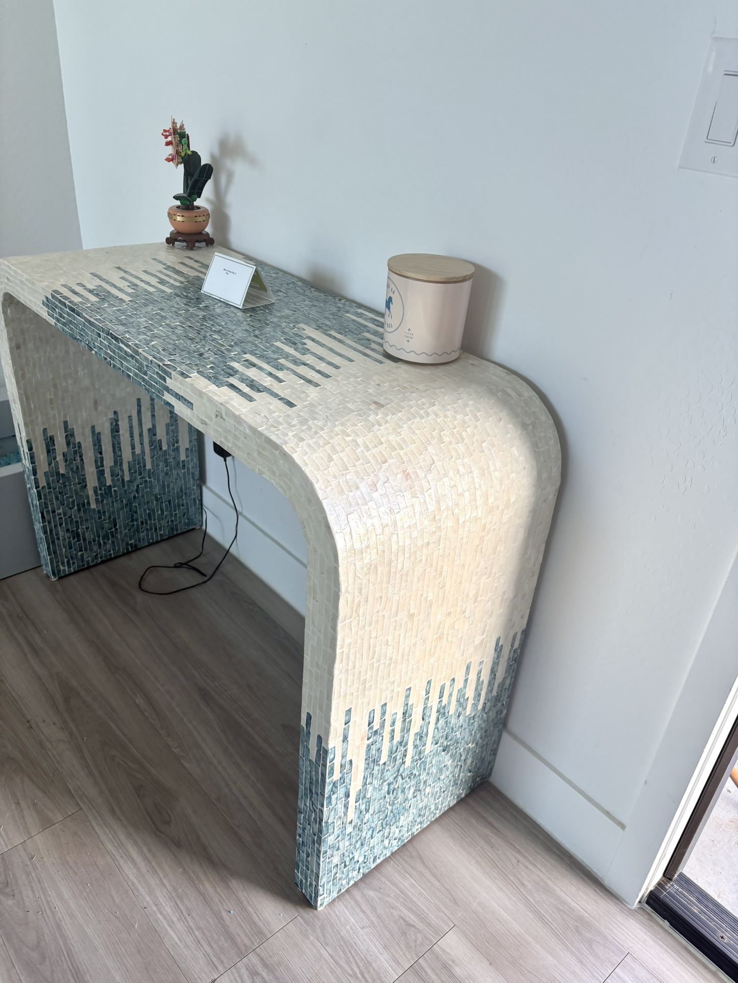 mosaic waterfall Curved console table Entryway Accent Decorative Tile