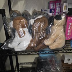 Dog Plush Stuffed Animal Slippers Lot