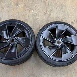 Tesla Model 3 Performance 2x Rear 20x10 Warp wheels and tires