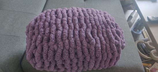 Knitted Purple Pillow