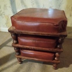 VTG #3 pcs. Burgundy Foot Stool Stackers