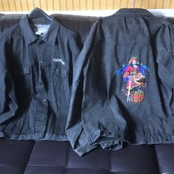 Two vintage captain Morgan denim jackets XL