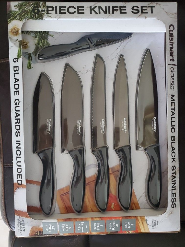 Cuisinart Classic Metallic Black Stainless 6-Piece Knife Set