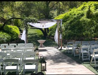 Wedding chiffon decor 40 ft of white drape, 20 ft of purple drape